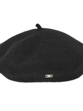 Chanel Black Hat Beret Small Good